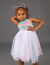 Tutu Dress (School-age child): rainbow, beige, pink, oranges or cream white